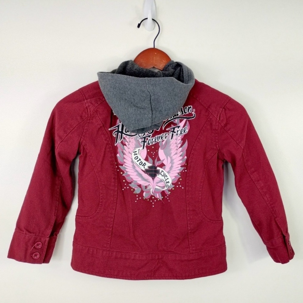 Girls Harley Davidson Jacket with Gray Lining, Size 6